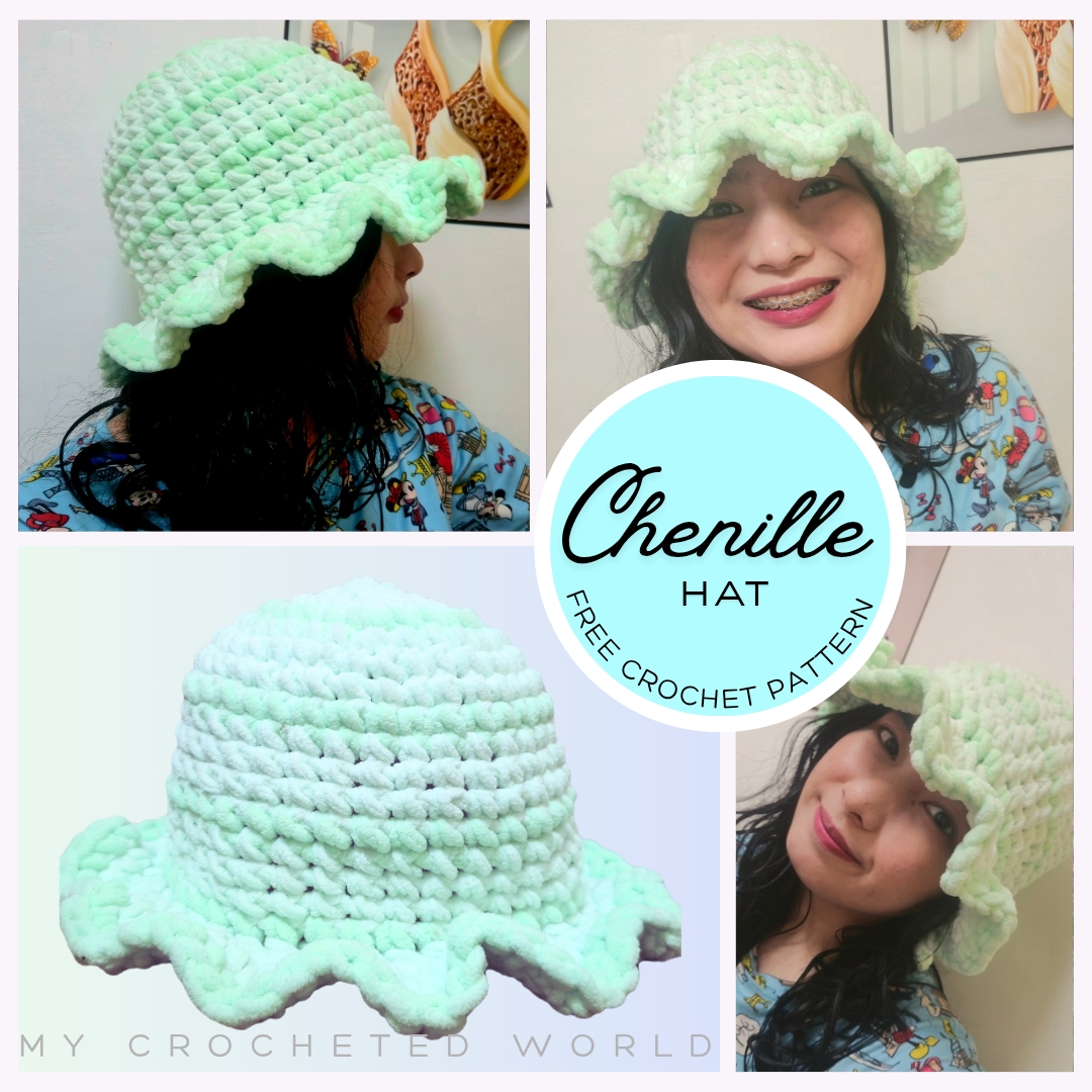 Chunky Chenille Hat with Ruffles – Free Crochet Pattern